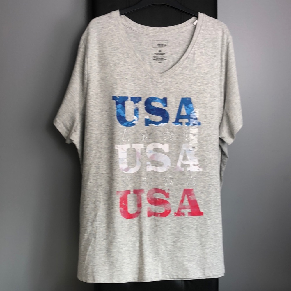 Women’s USA July 4th Red White Blue Top Size 3X